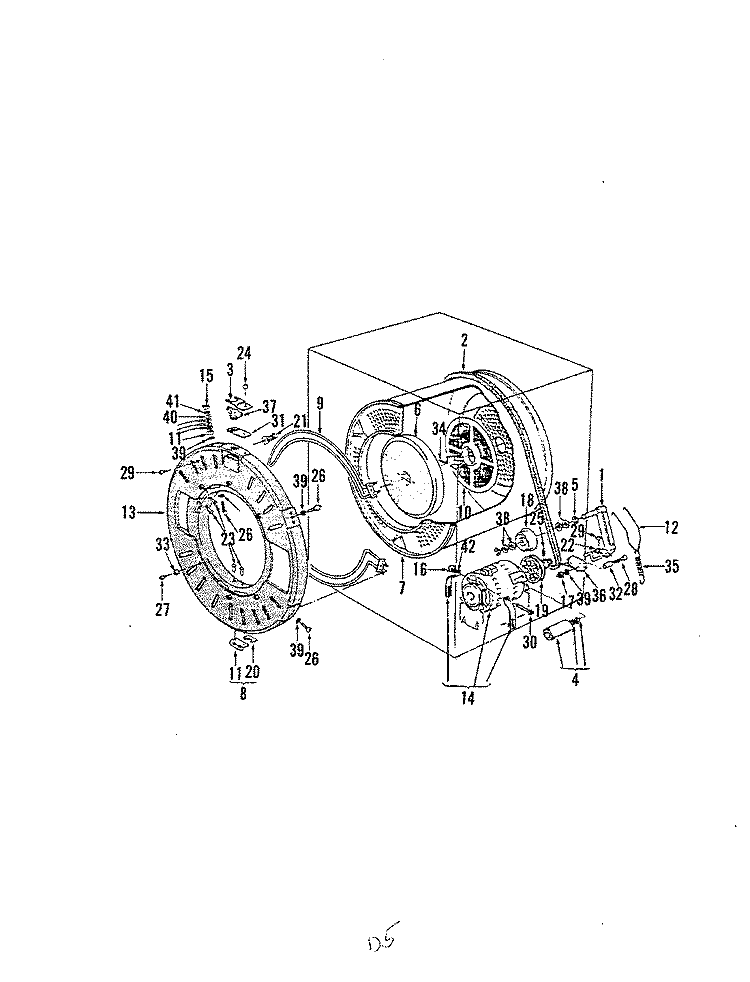 CYLINDER & HEATER Diagram and Parts List for MDCP1085  Magic Chef Dryer