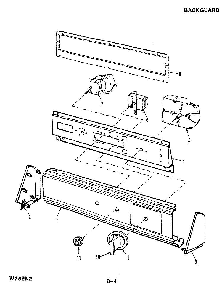 CONTROL PANEL Diagram and Parts List for W25EA2  Magic Chef Washer