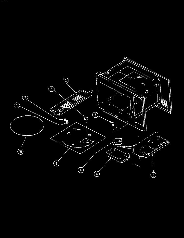 TURNTABLE (M5E - 10) Diagram and Parts List for M5E-10  Magic Chef Microwave