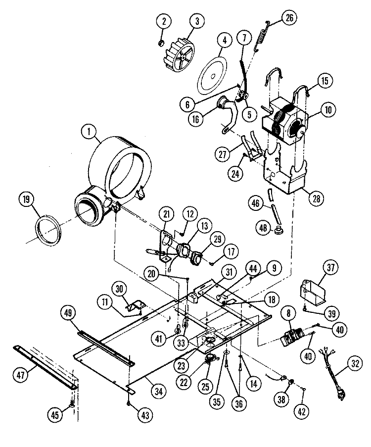 MOTOR - DRYER Diagram and Parts List for SL10AN-A03  Maytag Washer Dryer Combo