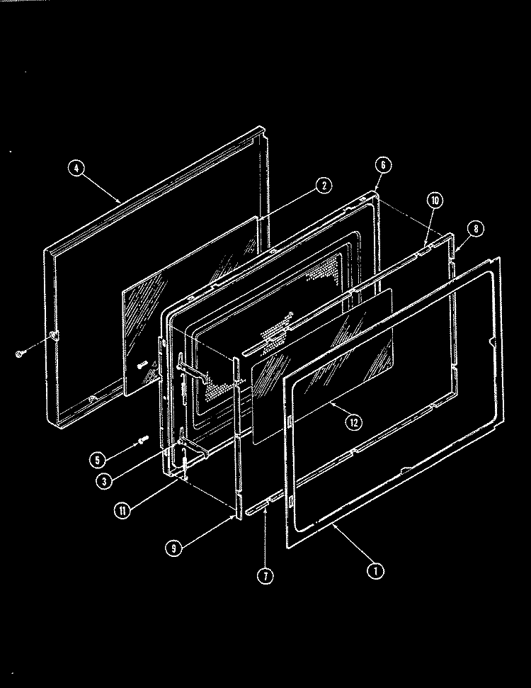 DOOR Diagram and Parts List for M15E-3B  Magic Chef Microwave