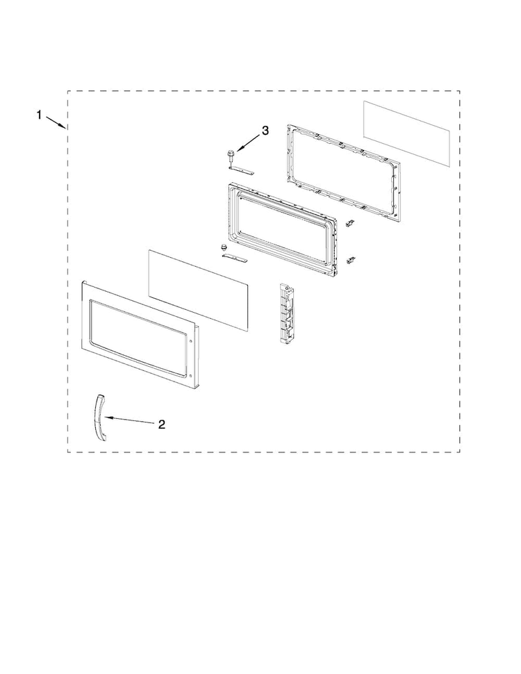 Door Parts Diagram and Parts List for MMV1164WB1  Maytag Microwave