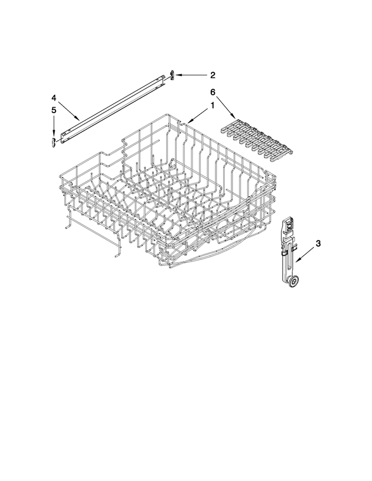 Upper Rack And Track Parts Diagram and Parts List for MDB6709AWQ2  Maytag Dishwasher