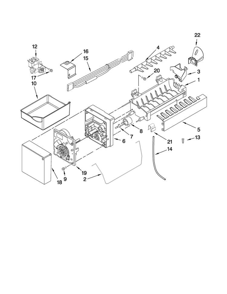 Icemaker Parts Diagram and Parts List for JFD2589KEP5  Jenn-Air Refrigerator