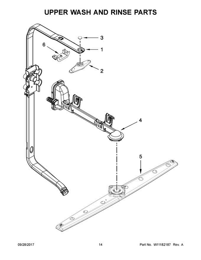 08 - Upper Wash And Rinse Parts Diagram and Parts List for JDTSS243GX0  Jenn-Air Dishwasher