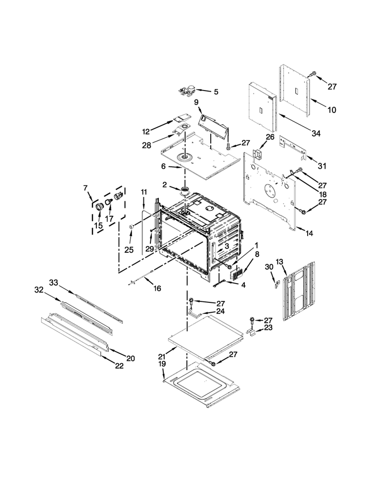 Oven Parts Diagram and Parts List for MEW7627DE01  Maytag Wall Oven