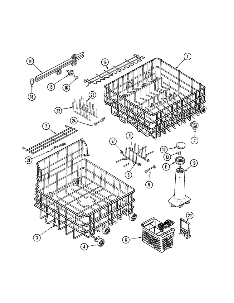 Track And Rack Assembly Diagram and Parts List for JDB3010AWB  Jenn-Air Dishwasher