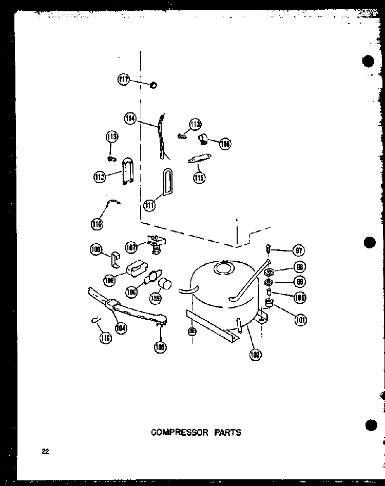 Compressor Parts Diagram and Parts List for EU18K-AG P60335-18WG Amana Freezer