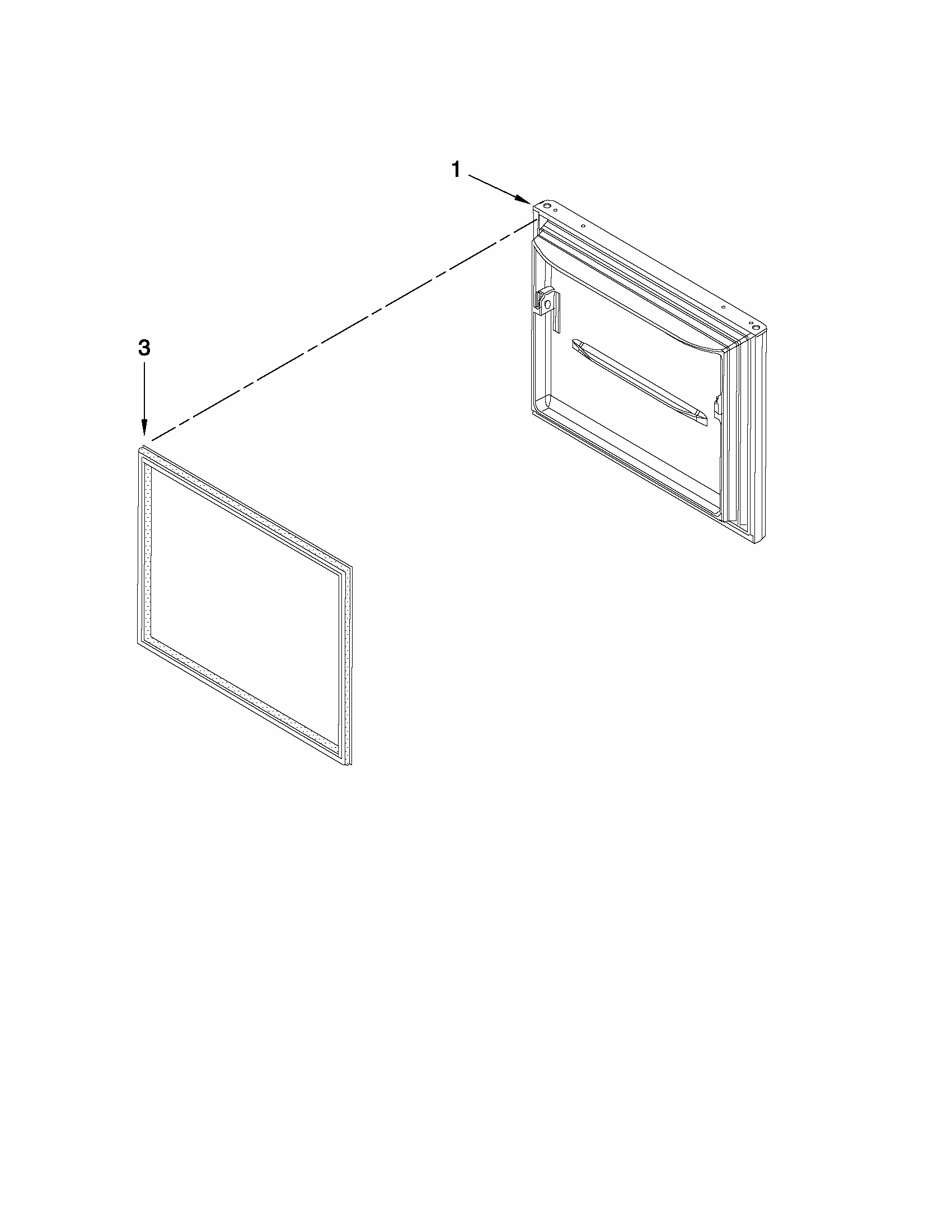 Freezer Door Parts Diagram and Parts List for GB2026PEKB5  Amana Refrigerator