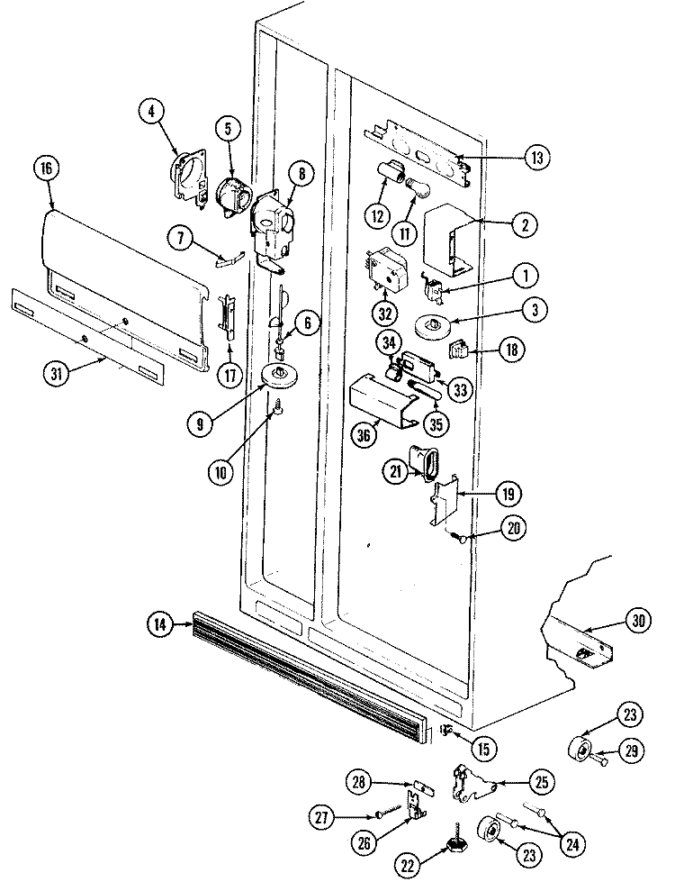 FRESH FOOD COMPARTMENT Diagram and Parts List for JRSDE248TA  Jenn-Air Refrigerator