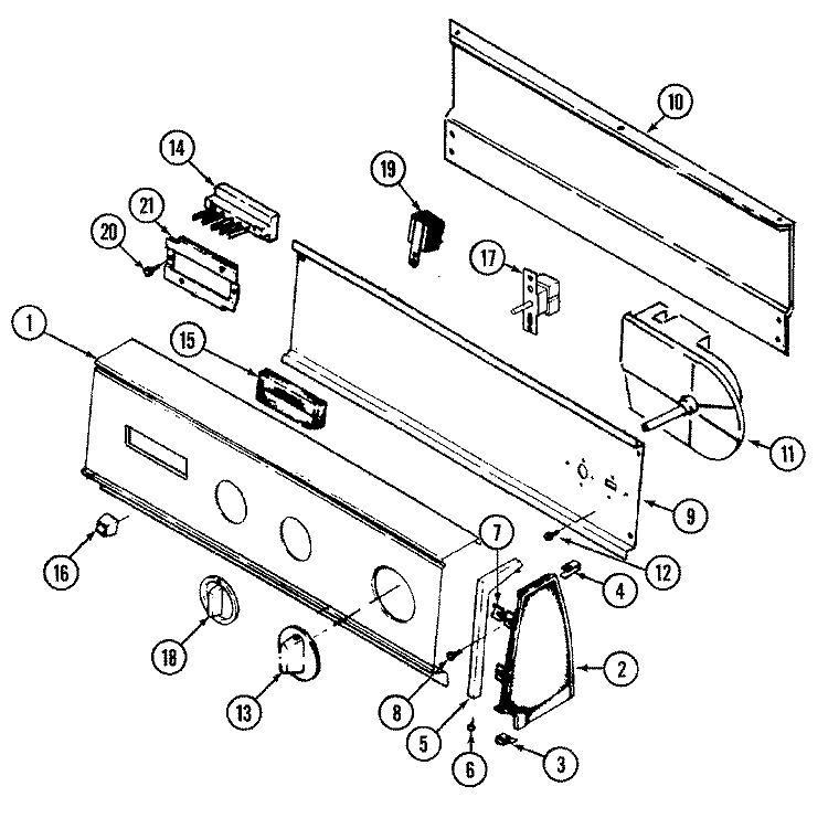 CONTROL PANEL (REV. F) Diagram and Parts List for YG20JN4  Magic Chef Dryer