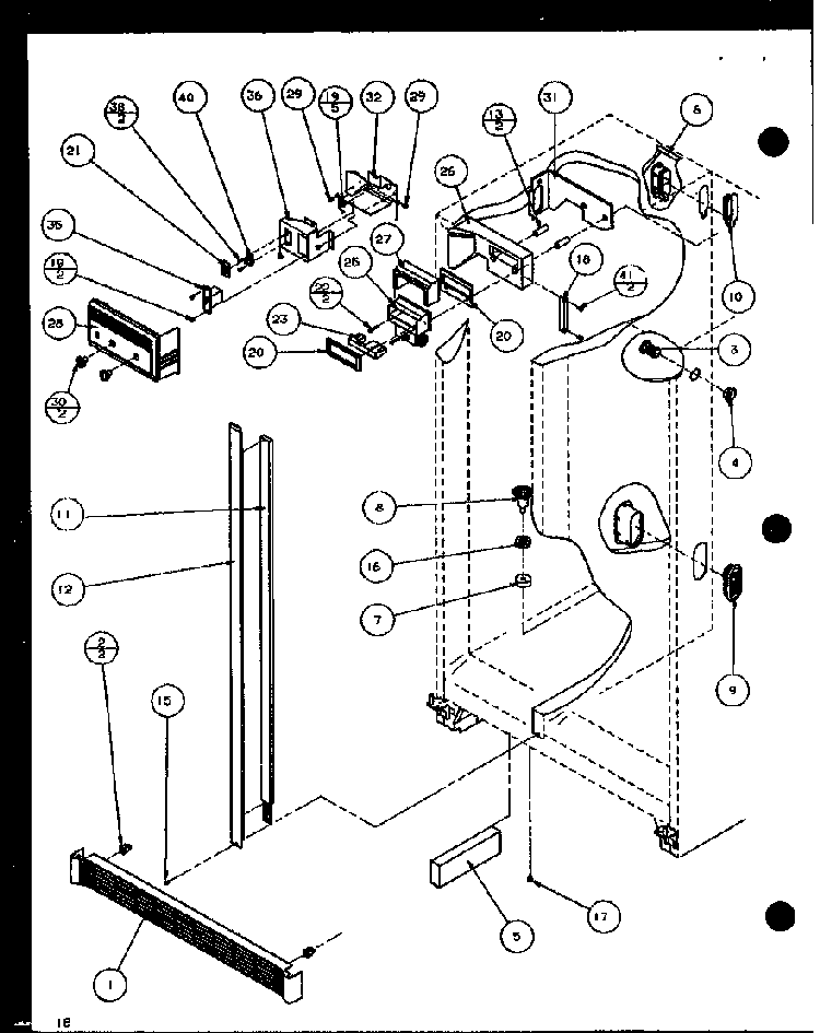 Section 14 Diagram and Parts List for SL22JB-P1116006W  Amana Refrigerator
