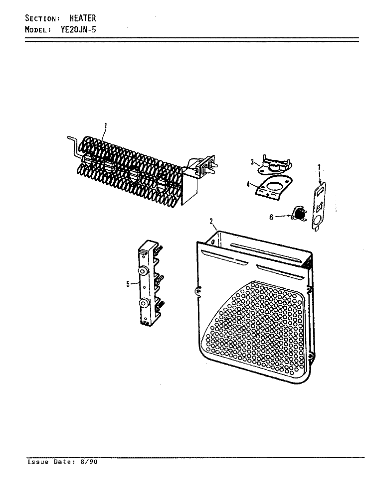 EXTERIOR (YG20JA5) (REV. A - D) Diagram and Parts List for YG20JA5  Magic Chef Dryer