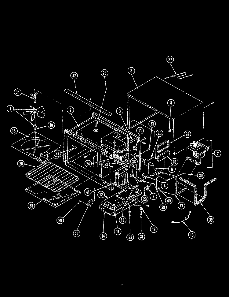 BASE & CAVITY PARTS Diagram and Parts List for M41E-9P  Magic Chef Microwave Oven Combo
