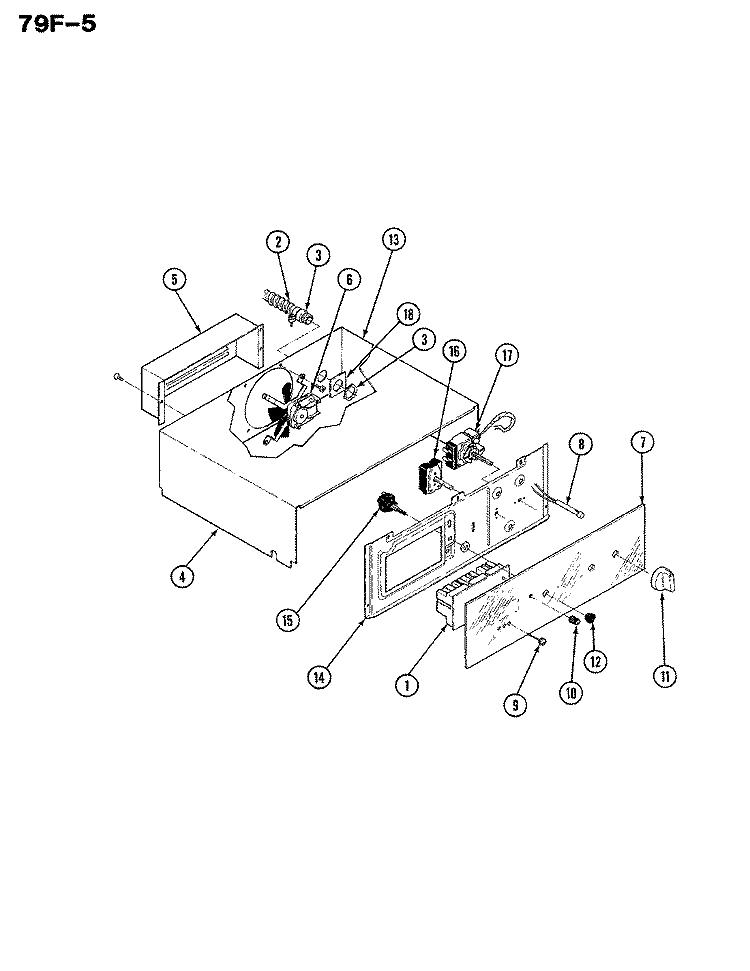 CONTROL PANEL Diagram and Parts List for 79FN-5EVW  Magic Chef Wall Oven