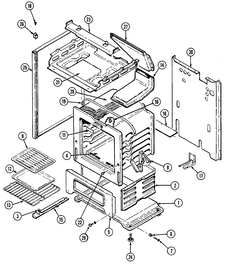 OVEN Diagram and Parts List for CRPA200AXL  Admiral Range