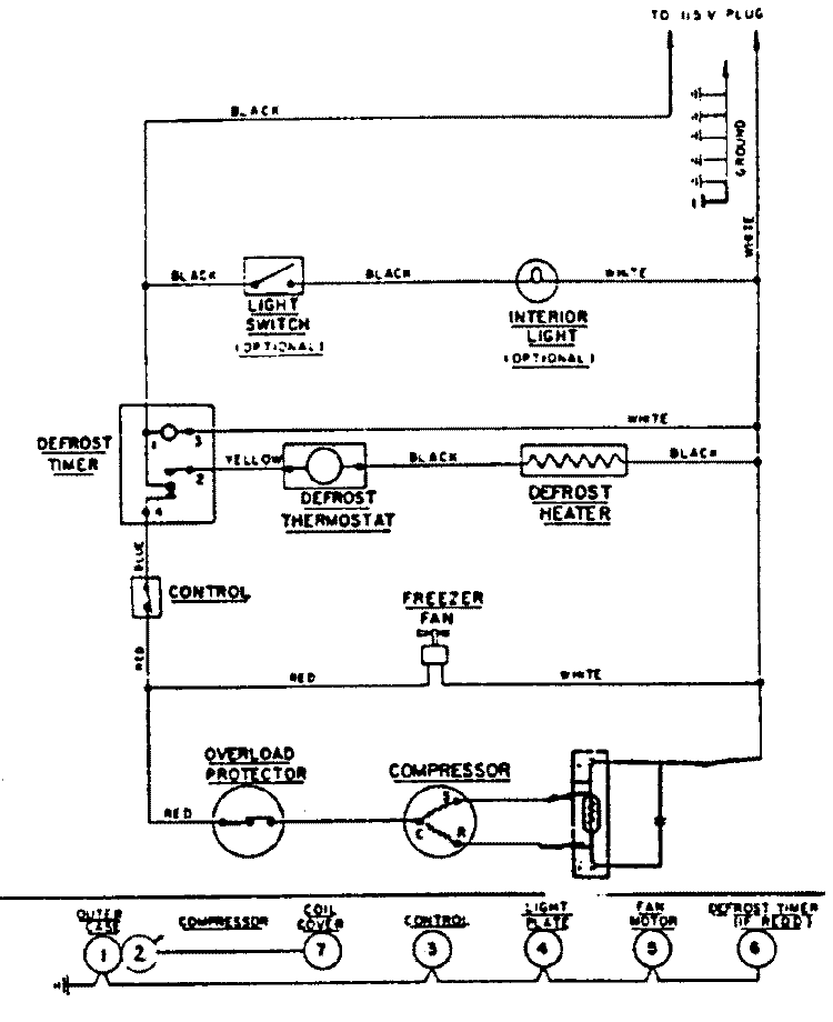 WIRING INFORMATION Diagram and Parts List for DNF20J  Crosley Freezer