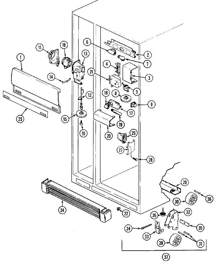 FRESH FOOD COMPARTMENT Diagram and Parts List for RSW24E0DAB  Maytag Refrigerator
