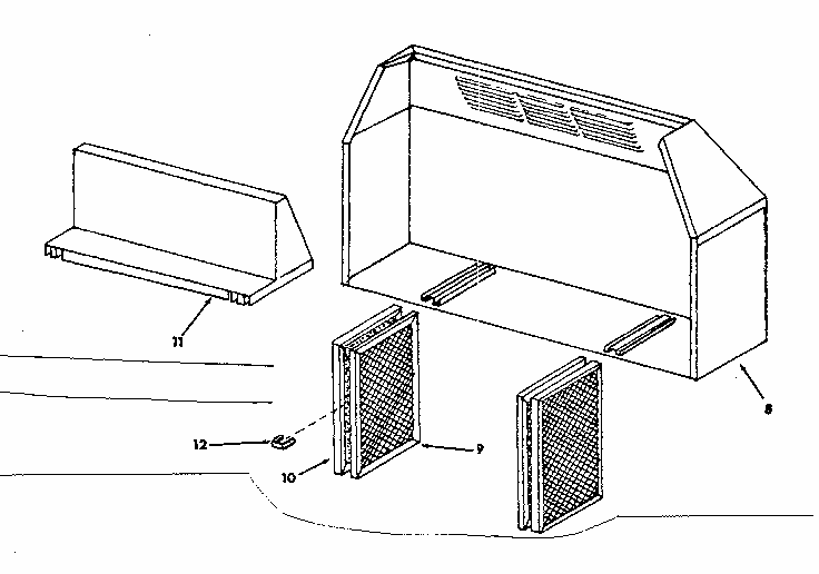 Canopy And Filter Diagram and Parts List for 8505447280  Kenmore Range Hood
