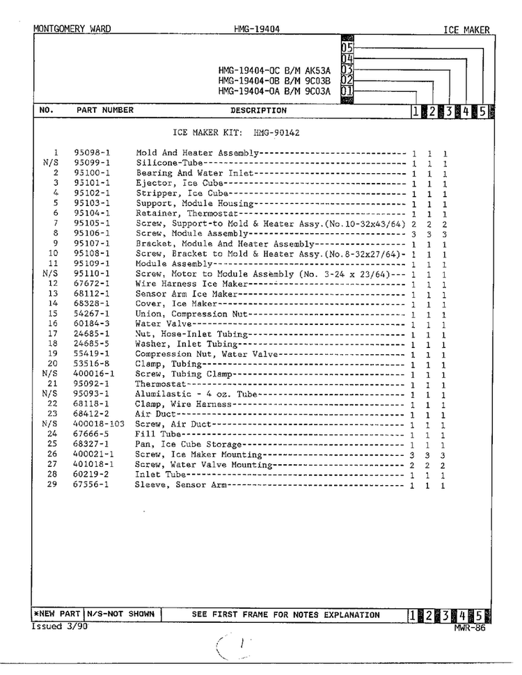 Ice Maker Page 2 Diagram and Parts List for 19404-OC  Admiral Refrigerator