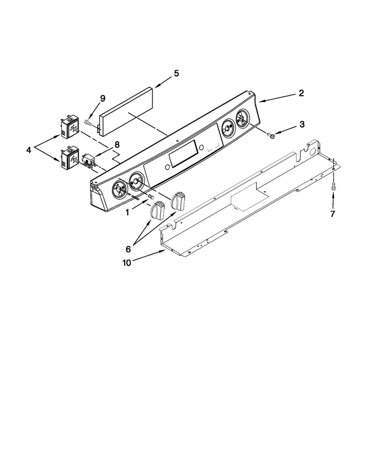 Control Panel Parts Diagram and Parts List for JES9860CCS02  Jenn-Air Range