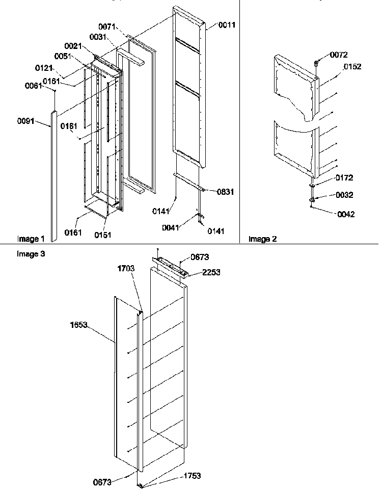Freezer Door Diagram and Parts List for SB520TW-P1308601WW  Amana Refrigerator
