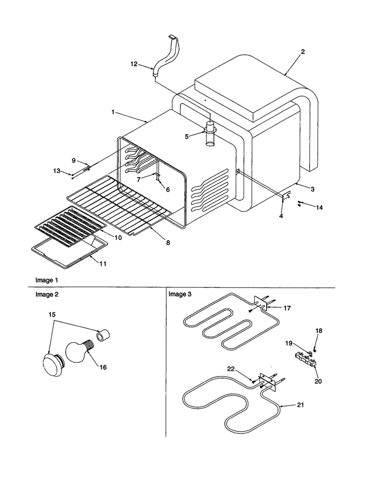 Cavity Diagram and Parts List for ART6021L-P1143811NL  Amana Range