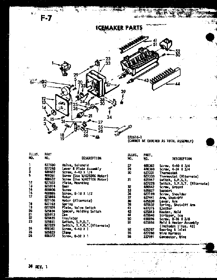 Icemaker Parts Diagram and Parts List for SRI19E-1-C-P74870-16WC  Amana Refrigerator