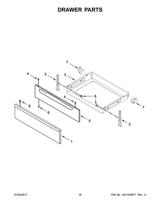 06 - Drawer Parts Diagram and Parts List for 4KMER7685ES1  Maytag Range