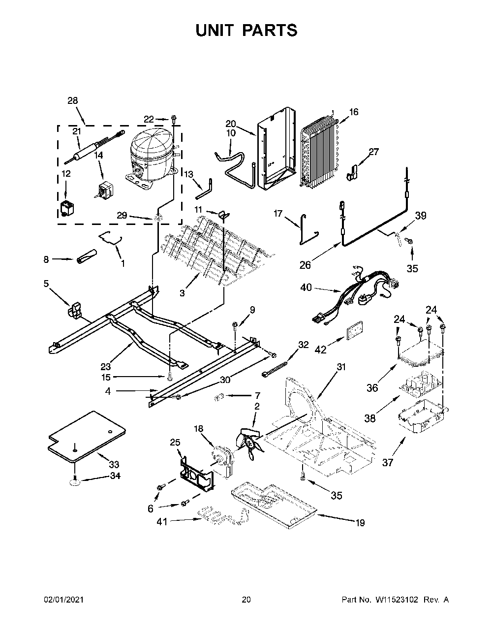 Unit Parts Diagram and Parts List for 10651335714  Kenmore Refrigerator