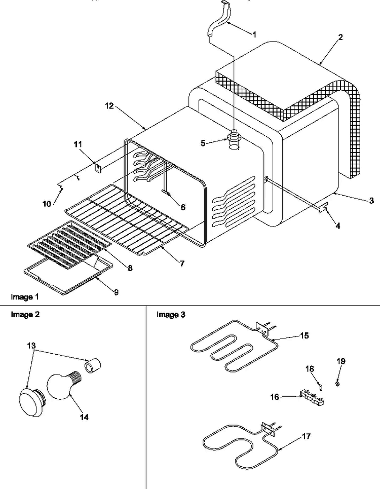 Cavity Diagram and Parts List for ART6001W P1143450NW Amana Range