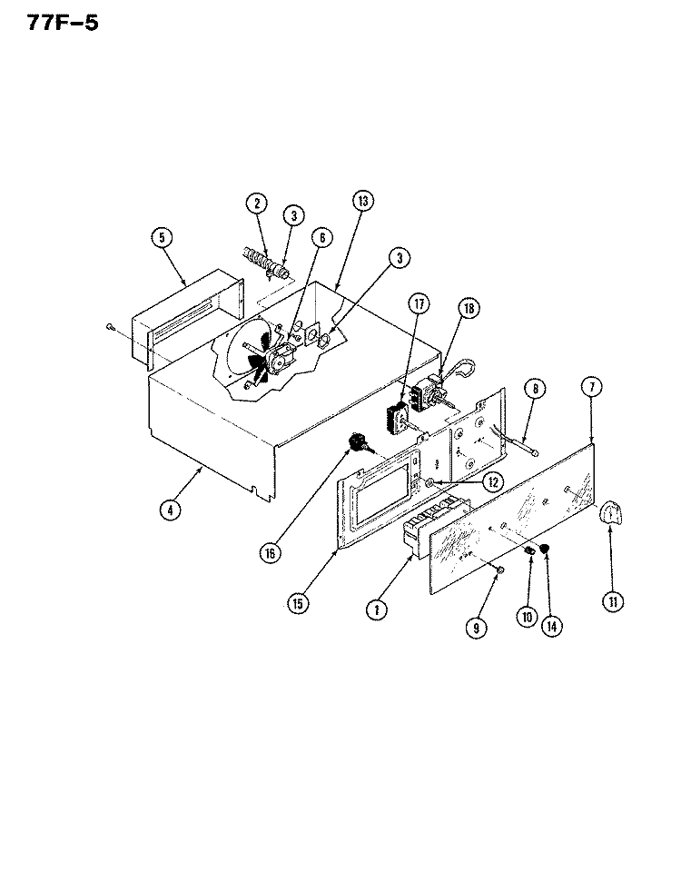 CONTROL PANEL Diagram and Parts List for 77FN-5EVWM  Magic Chef Microwave Oven Combo