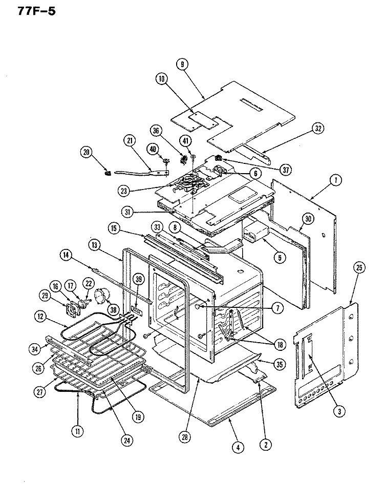OVEN / BODY Diagram and Parts List for 77FN-5EVWM  Magic Chef Microwave Oven Combo