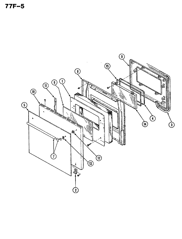 DOOR Diagram and Parts List for 77FN-5EVWM  Magic Chef Microwave Oven Combo