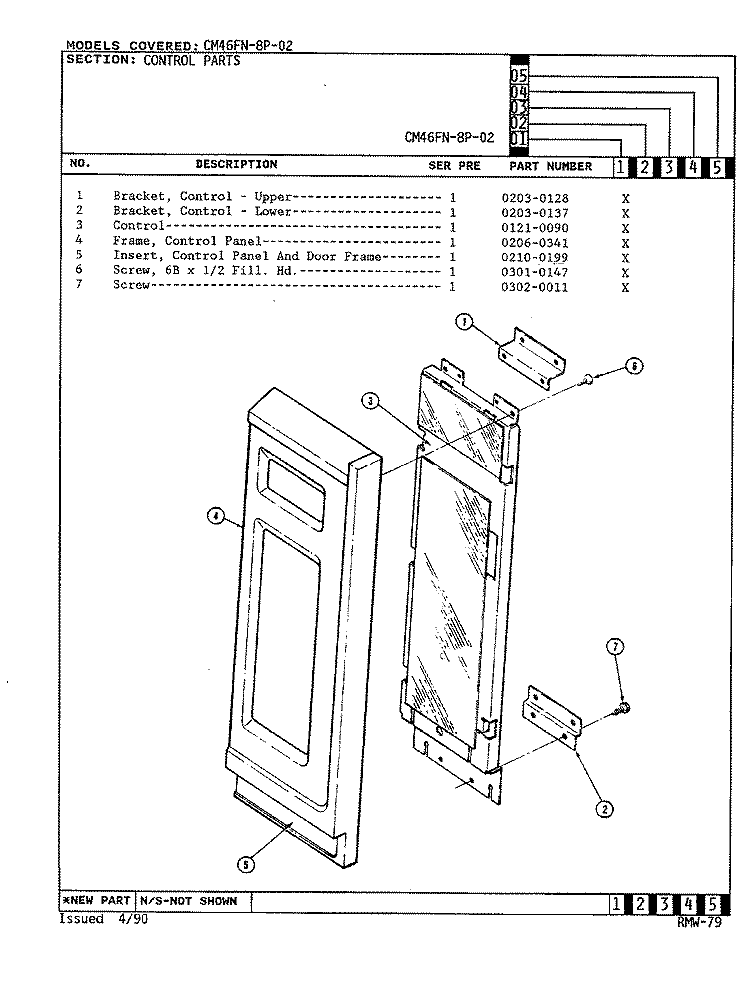 CONTROL PANEL (CM46FN - 8P - 02) Diagram and Parts List for 77FN-5EVWM  Magic Chef Microwave Oven Combo