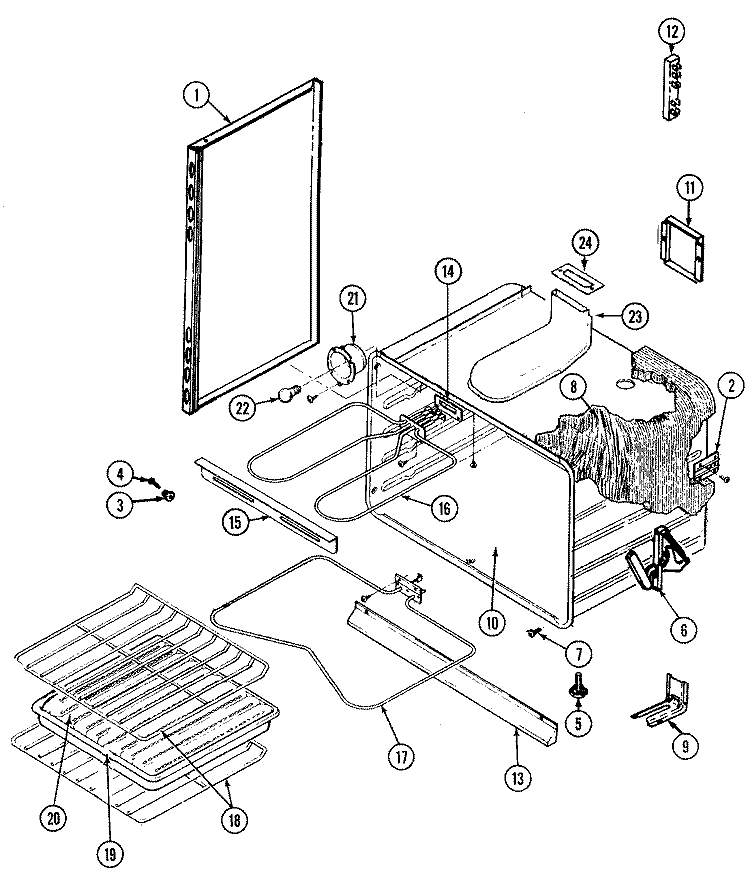 BODY Diagram and Parts List for 5651XRS  Magic Chef Range