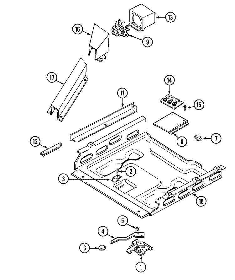 INTERNAL CONTROLS Diagram and Parts List for 6896XVB  Magic Chef Range