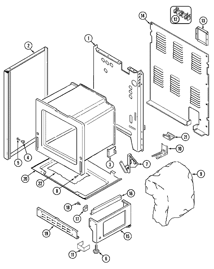 BODY Diagram and Parts List for CHEA700BCE  Admiral Range
