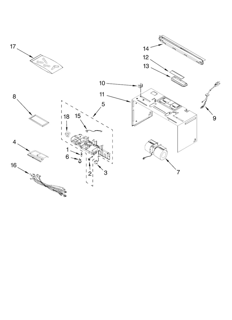 Cabinet And Air Flow Parts Diagram and Parts List for MMV5165BAS15  Maytag Microwave