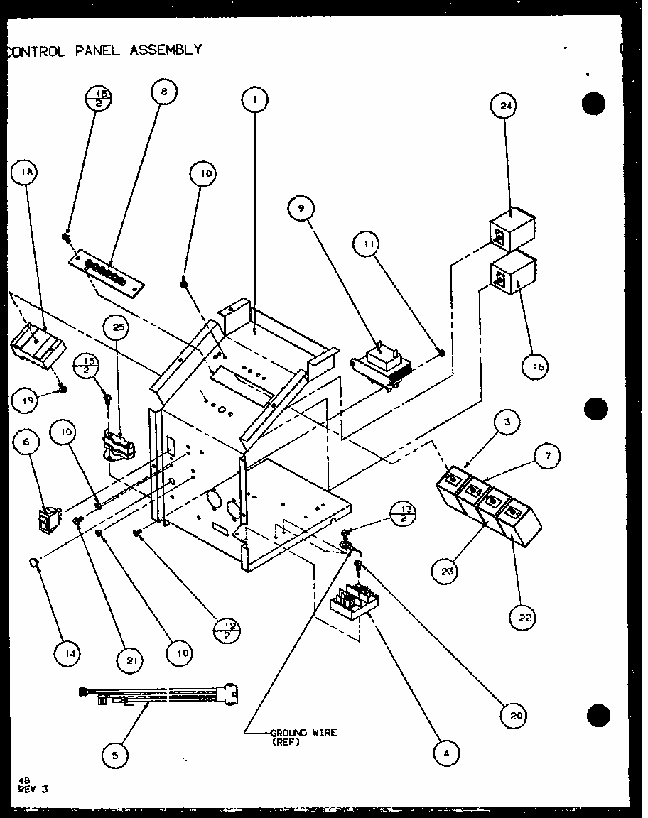 Control Panel Assembly (pth09300fr/p1103401r) (pth09400fr/p1103501r) Diagram and Parts List for PTH12300ER P9812615R Amana Air Conditioner