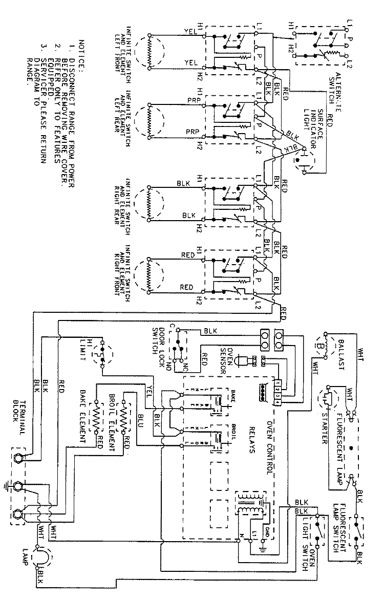 WIRING INFORMATION Diagram and Parts List for 3862XRW  Magic Chef Range