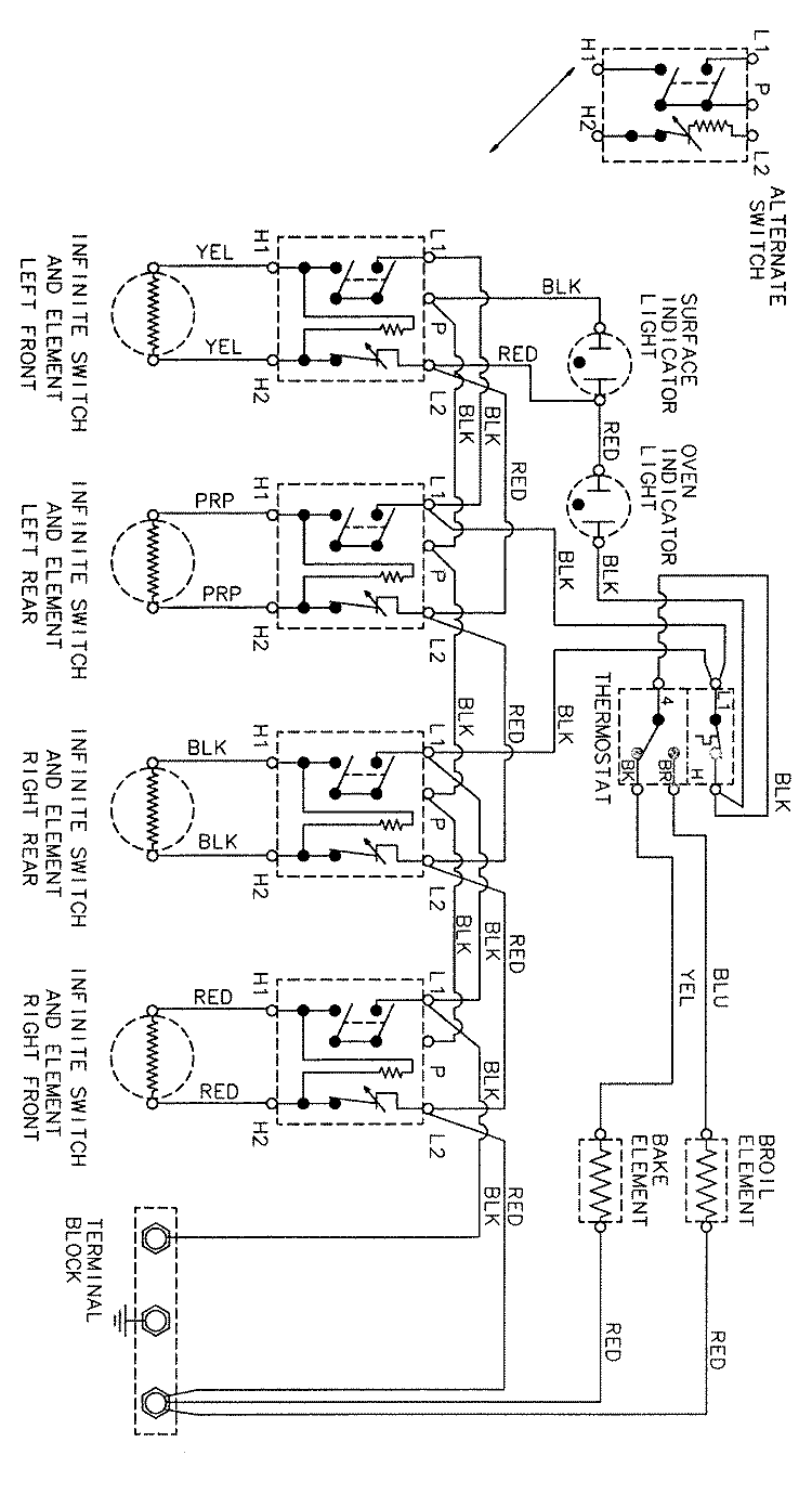 WIRING INFORMATION Diagram and Parts List for 3500PPA  Magic Chef Range
