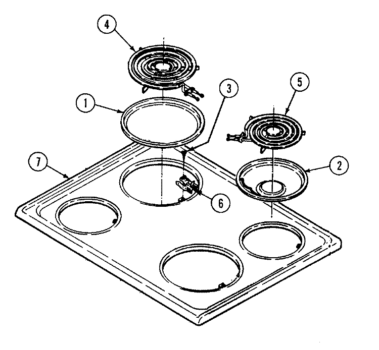 TOP ASSEMBLY / CONTROL PANEL / BACKGUARD Diagram and Parts List for 3510KPA  Magic Chef Range