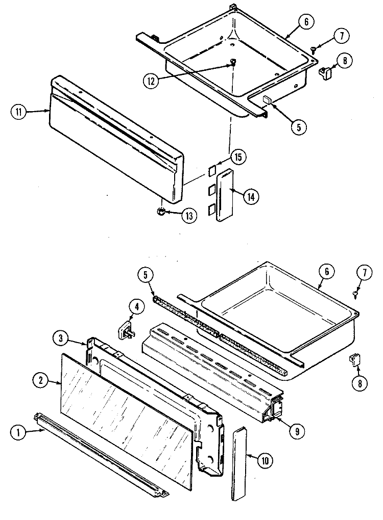 DRAWER (3888VRA, 3888VRV) Diagram and Parts List for 3888VRV  Magic Chef Range