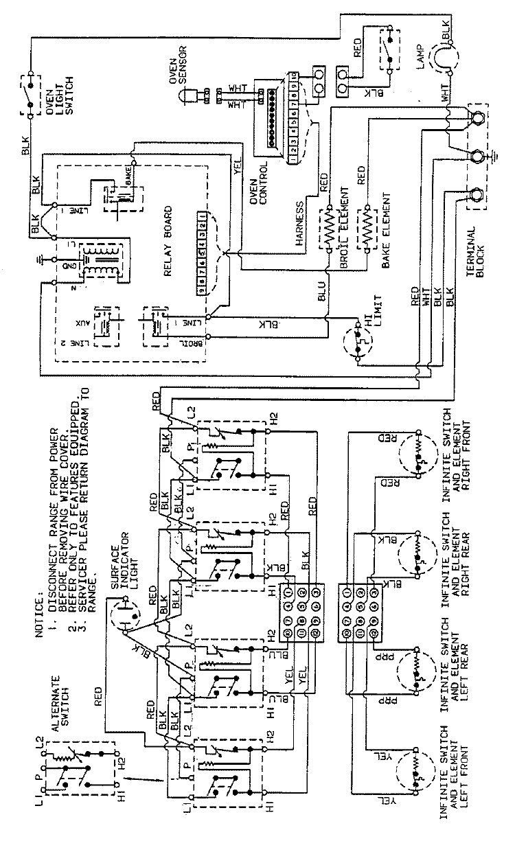 WIRING INFORMATION Diagram and Parts List for 3865XRW  Magic Chef Range