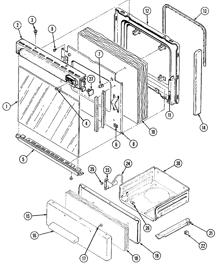 DOOR / DRAWER (D3120SRxLT) Diagram and Parts List for D3120SRALT  Maytag Range