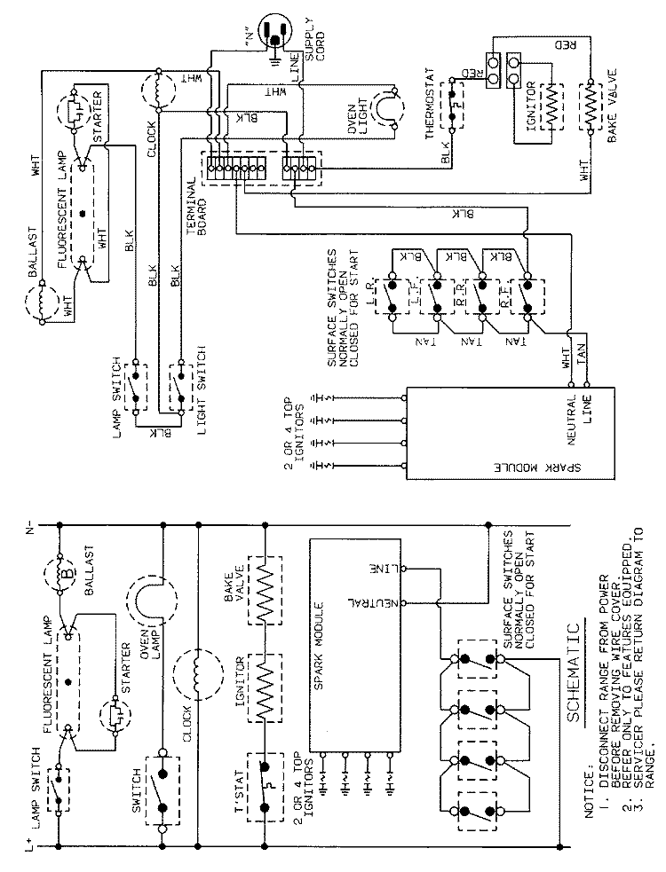 WIRING INFORMATION Diagram and Parts List for 3115PUV  Magic Chef Range