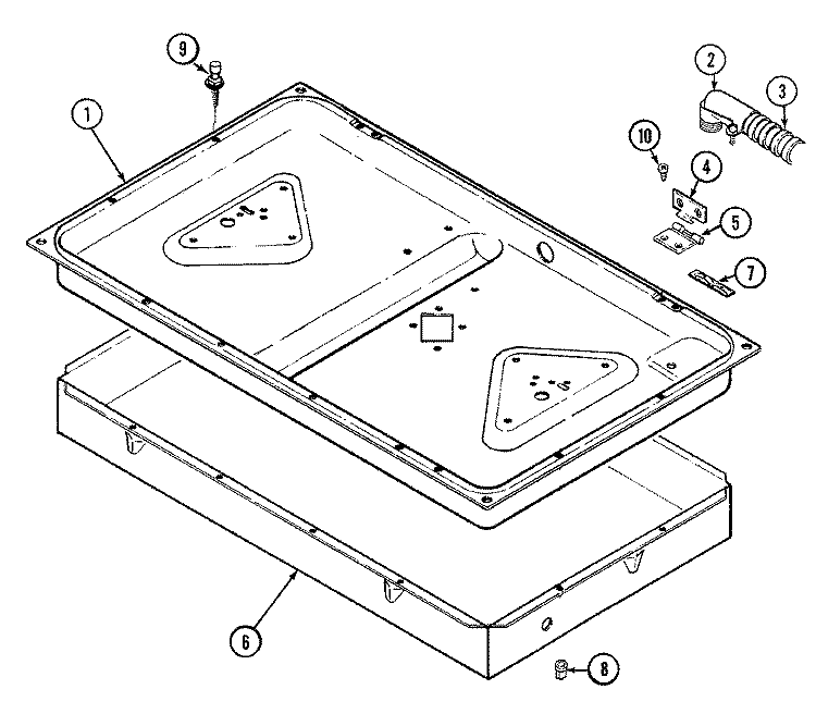 BODY Diagram and Parts List for 8710PA  Magic Chef Cooktop