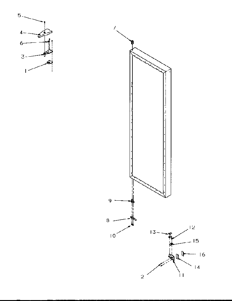 Refrigerator Door Hinge And Trim Parts Diagram and Parts List for 2599A-P1190419WL  Amana Refrigerator