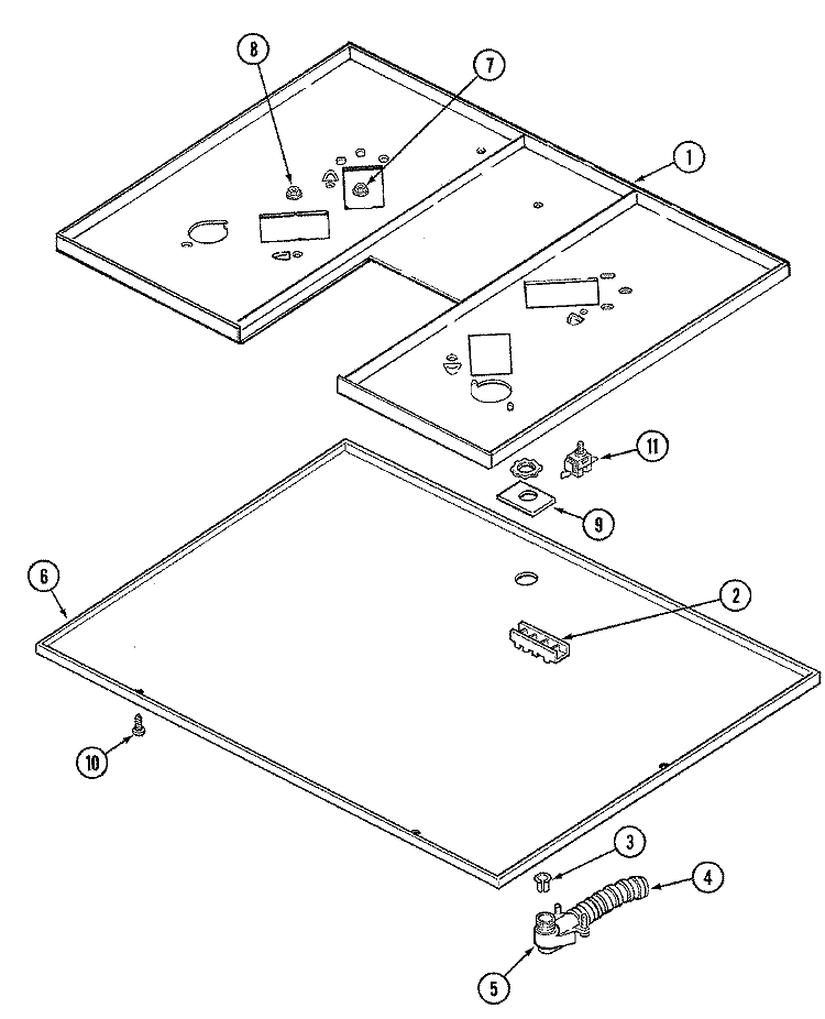 BODY Diagram and Parts List for 8660PB  Magic Chef Cooktop